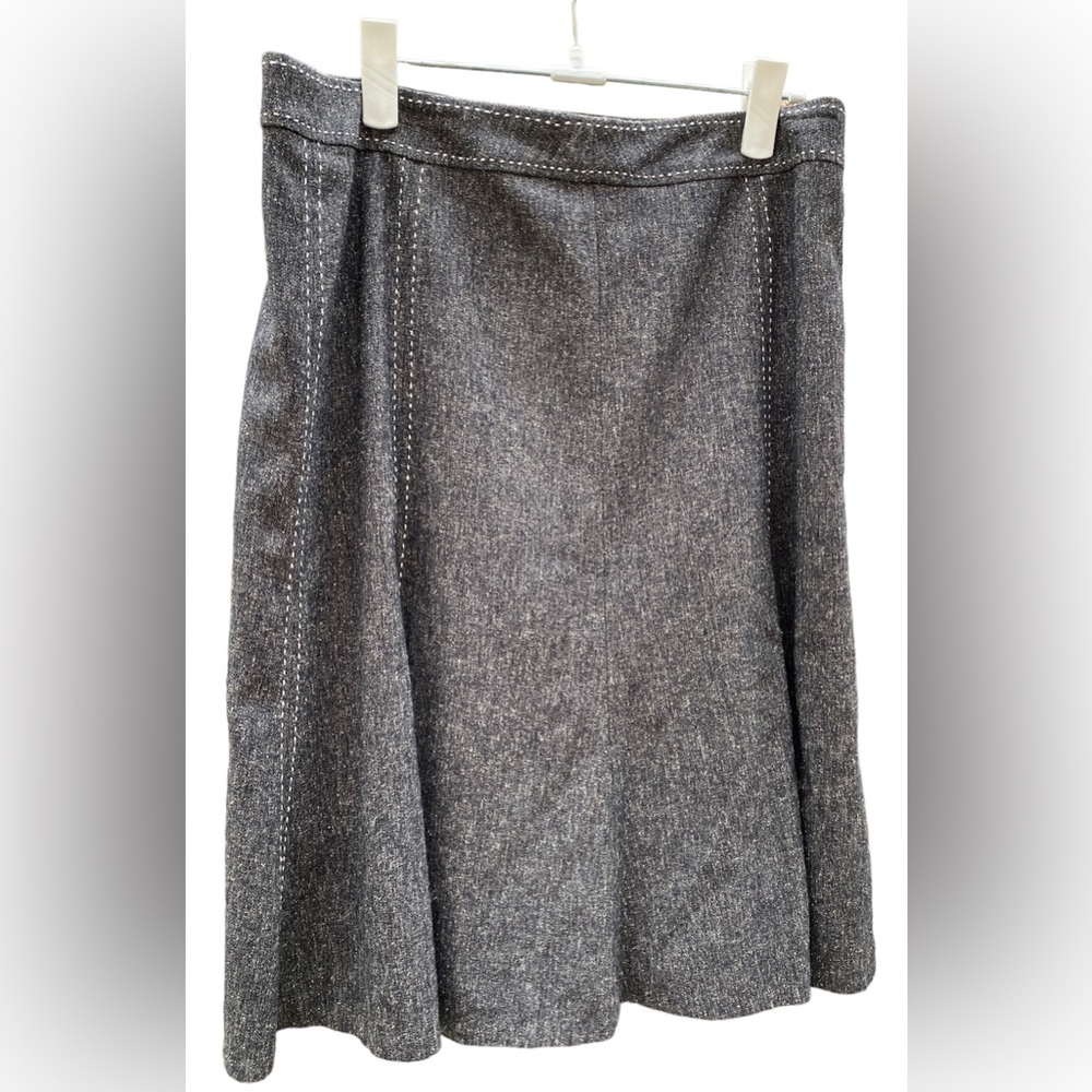White House Black Market Charcoal Grey Lined Fit & Flare Skirt Size 6